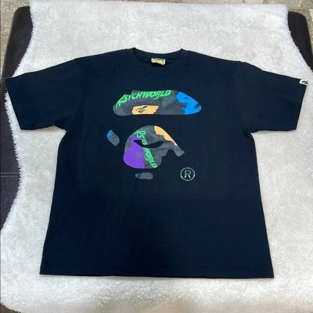BAPE Men's ABC Multi Camo Ape Face T-Shirt
